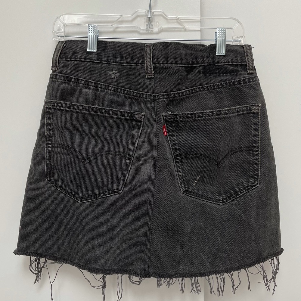 Reconstructed Levi’s Black Denim Miniskirt